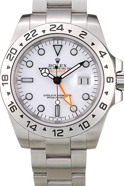 Aaa fake watches Steel Watch Bezel Stainless White Dial Explorer Rolex 0816